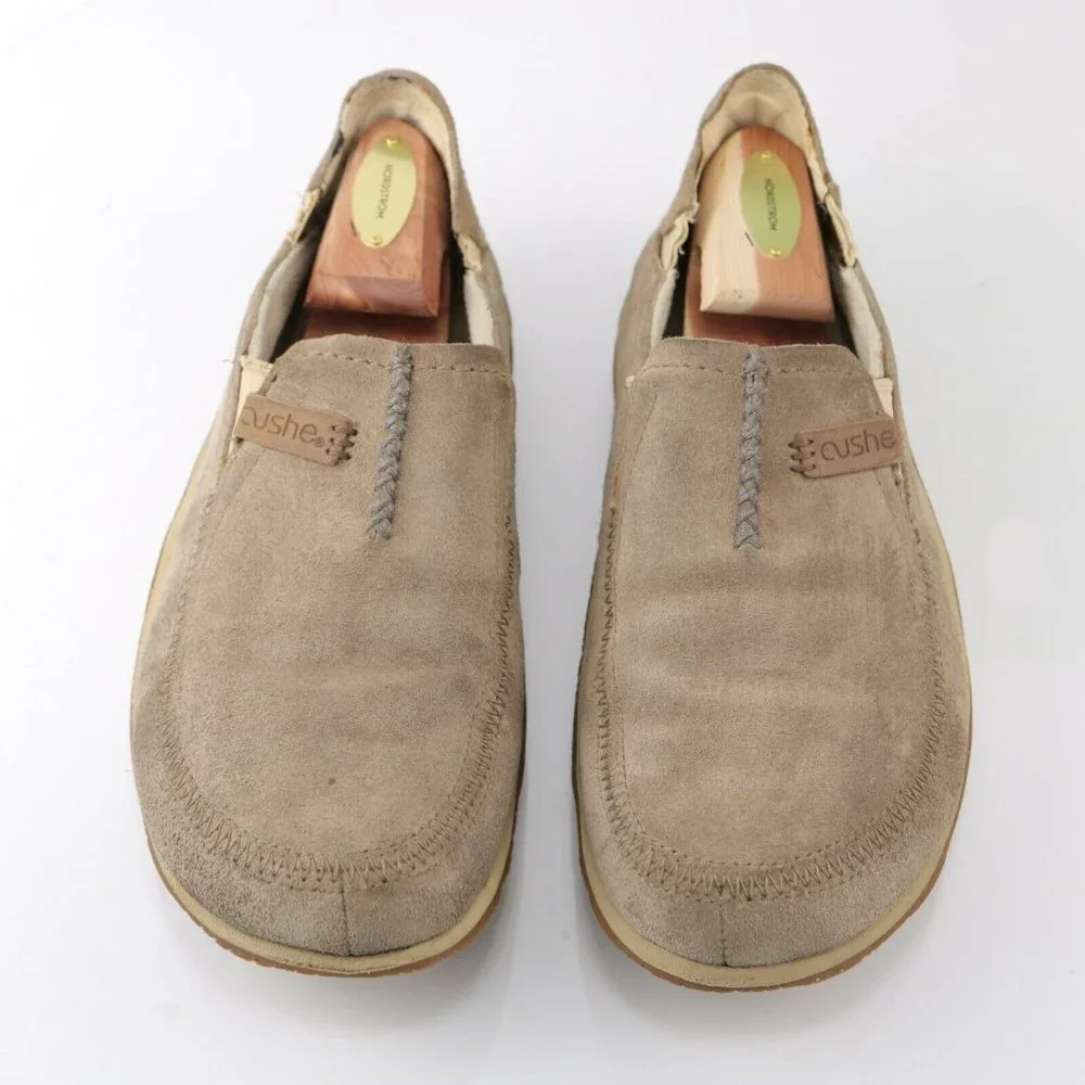 Cushe Mens Surf Slipper Shoe Size 9 Tan Leather Slip On Sneaker Minimalist - Picture 3 of 12